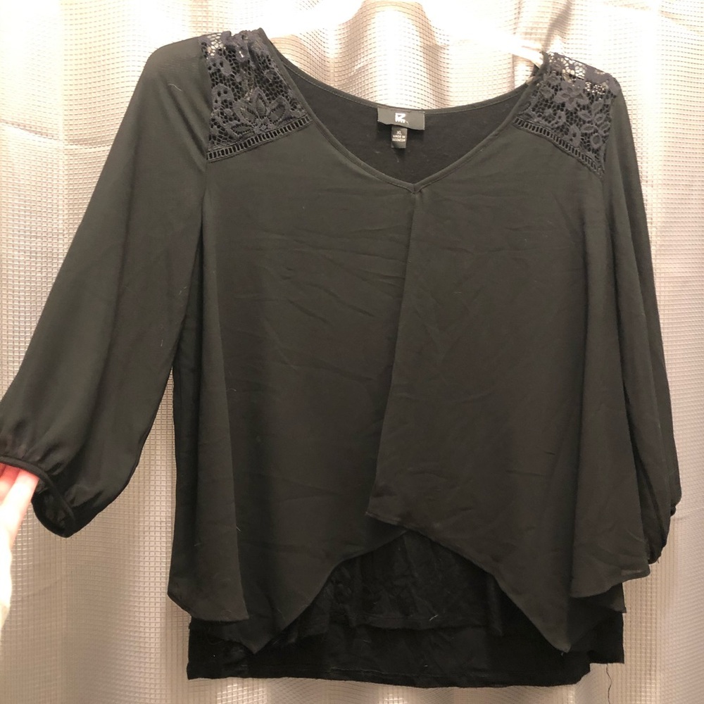 Black flowy top
